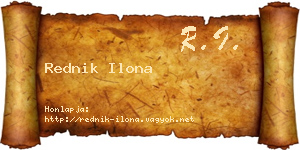 Rednik Ilona névjegykártya